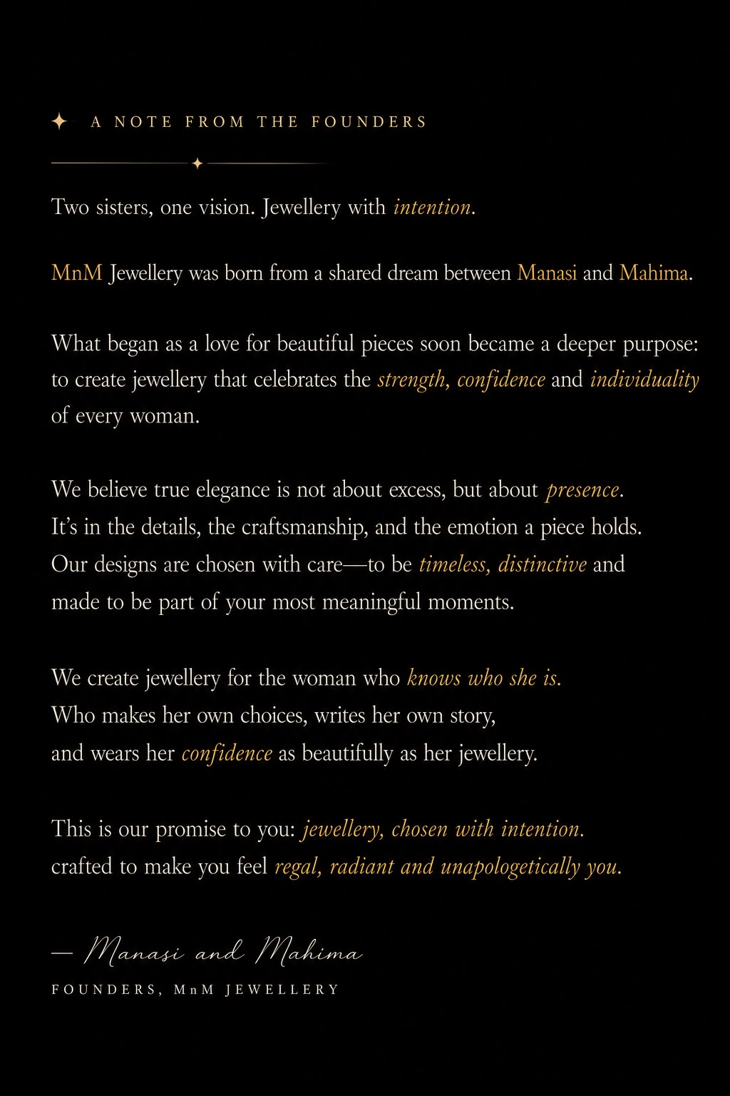 Our Story — Built by Two Women